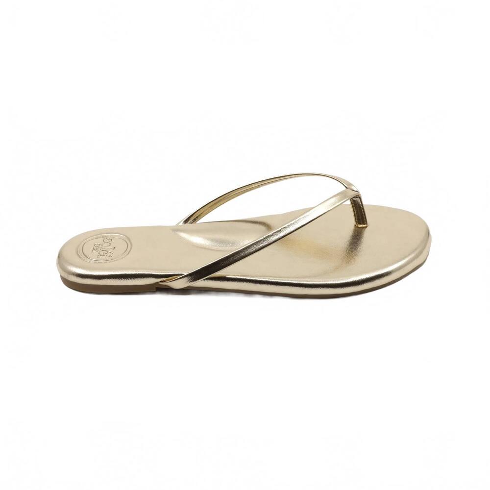 NEW SOLEIL women's indie metallic sandal in gold
